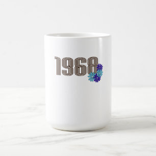 1968 Peace Sign Hippie Blume Power Aqua Lila Verwandlungstasse