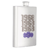 1968 Peace Sign Hippie Blume Power Lila Flachmann (Rechts)