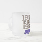 1968 Peace Sign Hippie Blume Power Lila Mattglastasse (Vorderseite Links)