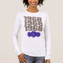 1968 Peace Sign Hippie Blume Power Lila T-Shirt