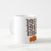 1968 Peace Sign Orange Hippy Blume Power Kaffeetasse (Vorderseite Links)
