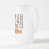 1968 Peace Sign Orange Hippy Blume Power Mattglas Bierglas (VorderseiteRechts)