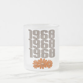 1968 Peace Sign Orange Hippy Blume Power Mattglastasse