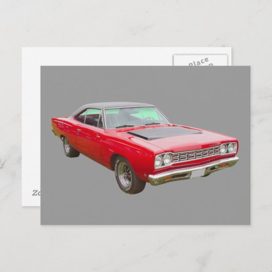 1968 Plymouth Roadrunner Muscle Car Postkarte (Vorne/Hinten)