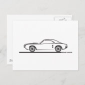 1968 Pontiac Firebird Postkarte (Vorne/Hinten)