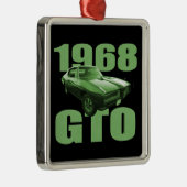 1968 Pontiac GTO Muscle Car Green Silbernes Ornament (Rechts)