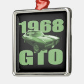 1968 Pontiac GTO Muscle Car Green Silbernes Ornament (Links)