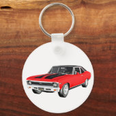 1968 rotes Muskelauto Schlüsselanhänger (Vorderseite)