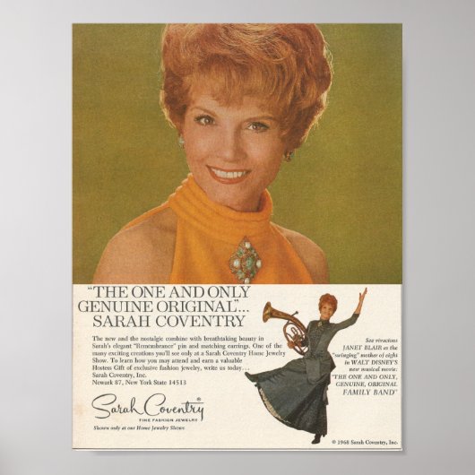 1968 Sarah Coventry Werbeanzeige Poster (Vorne)