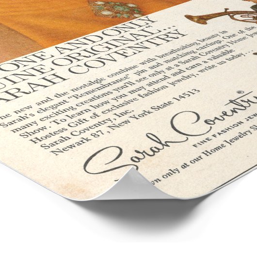 1968 Sarah Coventry-Werbung Poster (Ecke)