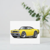 1968 Super Bee Yellow-Black Top Double Stripe Postkarte (Stehend Vorderseite)