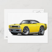 1968 Super Bee Yellow-Black Top Double Stripe Postkarte (Vorne/Hinten)