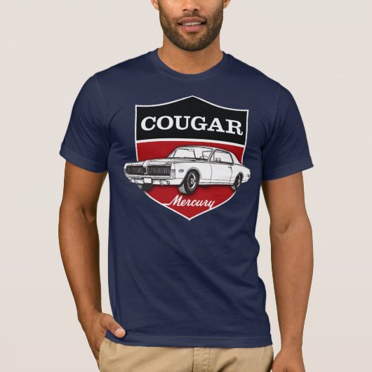 (1968) Wappenillustration Mercury Cougar T-Shirt (Vorderseite)