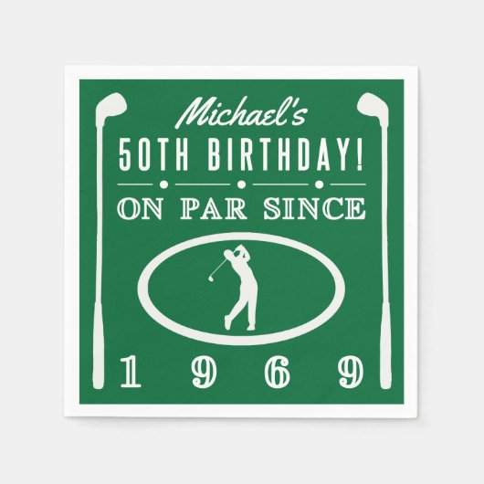 1969 50. Geburtstag für Golfer Serviette (Vorderseite)