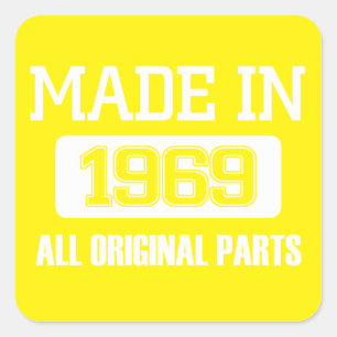 1969 alle Originalteile Quadratischer Aufkleber