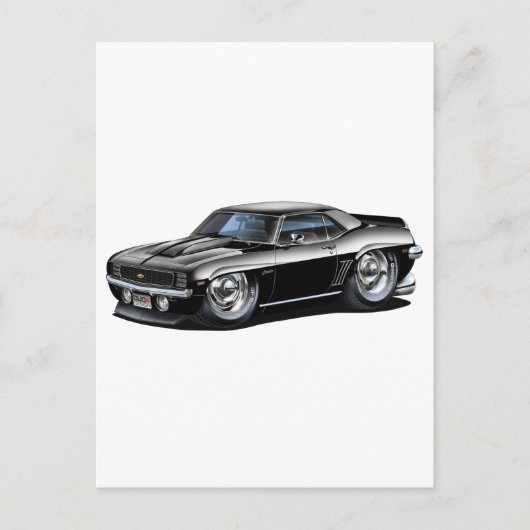 1969 Camaro Black Car Postkarte (Vorderseite)
