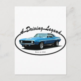 1969 Camaro blau Postkarte