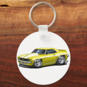 1969 Camaro Gelb-Weiß-Auto Schlüsselanhänger (Vorderseite)