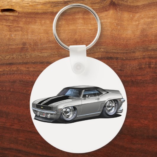 1969 Camaro Gray-Black Car Schlüsselanhänger (Vorderseite)