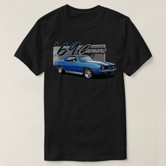 1969 Camaro mit Seitenrohren T-Shirt (Design vorne)