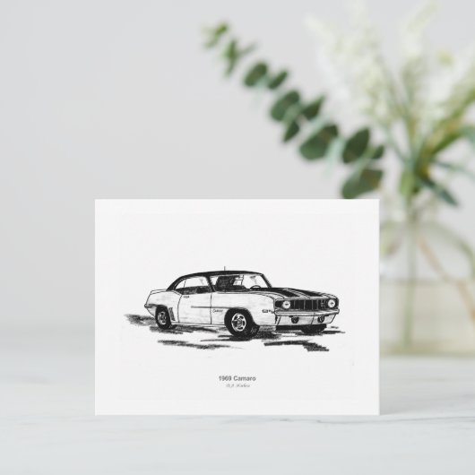 1969 Camaro Postkarte (Stehend Vorderseite)