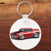1969 Camaro Red-Black Car Schlüsselanhänger (Vorderseite)