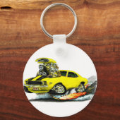 1969 Camaro RS Gelb-Schwarz-Auto Schlüsselanhänger (Vorderseite)