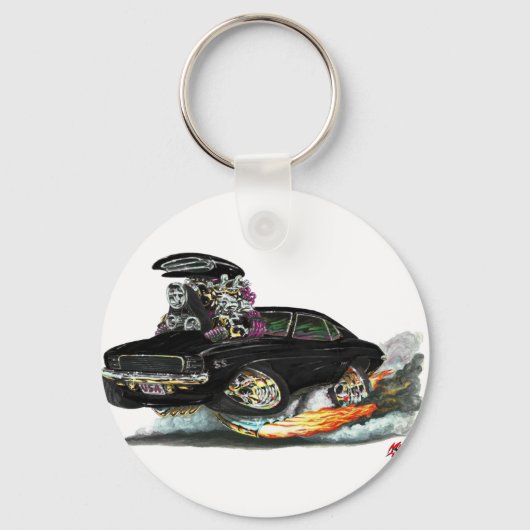 1969 Camaro RS SS Black Car Schlüsselanhänger (Vorderseite)