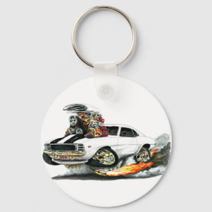 1969 Camaro RS SS White-Black Car Schlüsselanhänger