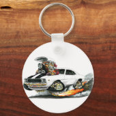 1969 Camaro RS SS White-Black Car Schlüsselanhänger (Vorderseite)