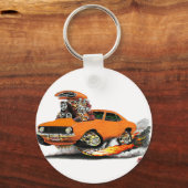 1969 Camaro SS Orange Car Schlüsselanhänger (Vorderseite)