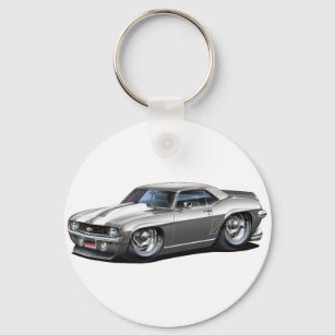 1969 Camaro SS Silberweiße Auto Schlüsselanhänger