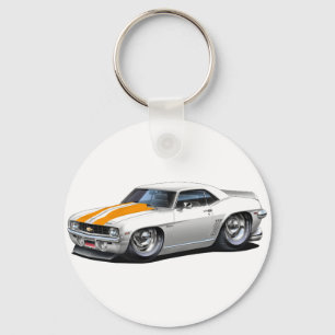 1969 Camaro SS White-Orange Car Schlüsselanhänger