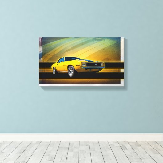 1969 Camaro SS Wrapped Canvas Leinwanddruck (Insitu (Holzboden))