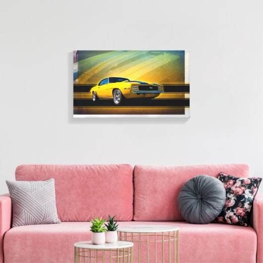 1969 Camaro SS Wrapped Canvas Leinwanddruck (Insitu (Wohnzimmer))