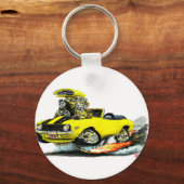 1969 Camaro SS Yellow-Black Cabrio Schlüsselanhänger (Vorderseite)