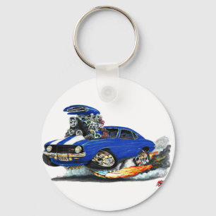 1969 Camaro Z28 Blue-White Car Schlüsselanhänger