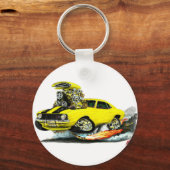 1969 Camaro Z28 Gelb-Schwarz-Auto Schlüsselanhänger (Vorderseite)