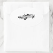 1969 Camaro Z28 Ovaler Aufkleber (Tasche)