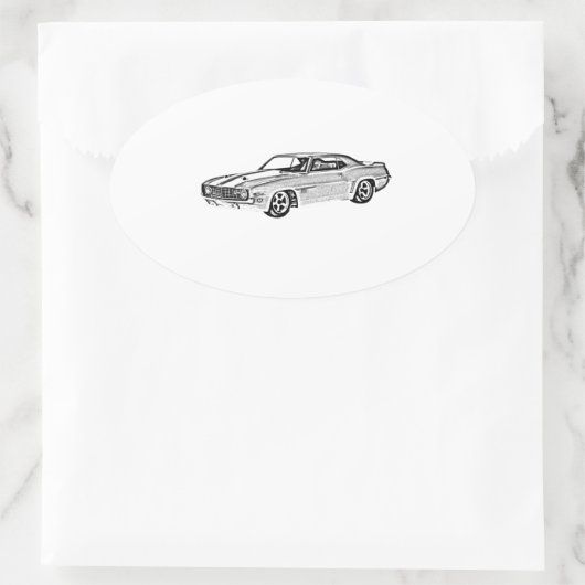 1969 Camaro Z28 Ovaler Aufkleber (Tasche)