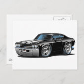 1969 Chevelle Black-White Car Postkarte (Vorne/Hinten)