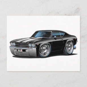 1969 Chevelle Black-White Car Postkarte