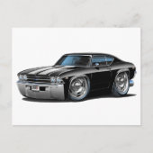 1969 Chevelle Black-White Car Postkarte (Vorderseite)