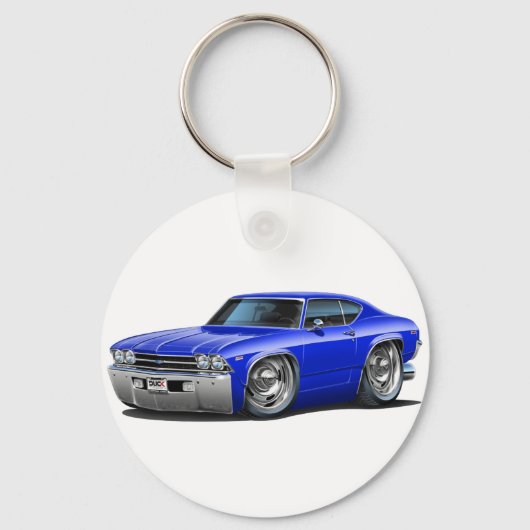 1969 Chevelle Blue Car Schlüsselanhänger (Vorderseite)