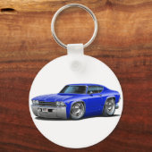 1969 Chevelle Blue Car Schlüsselanhänger (Vorderseite)
