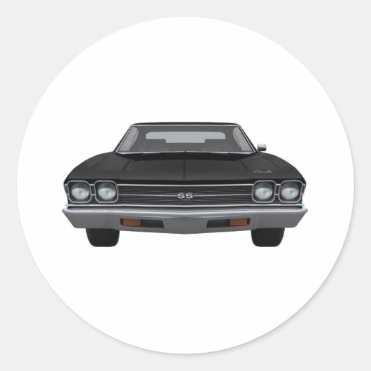 1969 Chevelle SS: Black Finish Runder Aufkleber (Vorderseite)