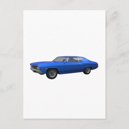 1969 Chevelle SS: Blue Finish Postkarte (Vorderseite)