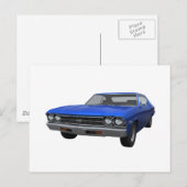 1969 Chevelle SS: Blue Finish Postkarte (Vorne/Hinten)