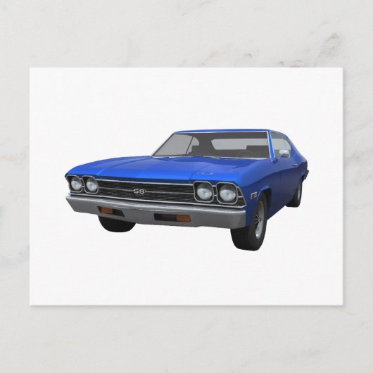 1969 Chevelle SS: Blue Finish Postkarte (Vorderseite)