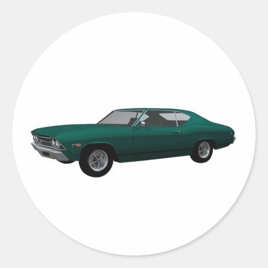 1969 Chevelle SS: Green Finish Runder Aufkleber (Vorderseite)